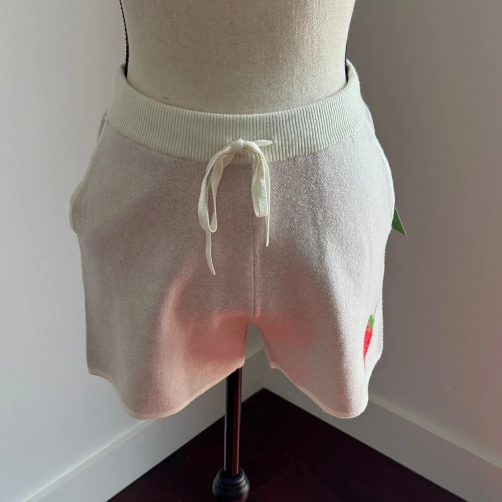 NWT SET kate spade x Target strawberry sweater knit hoodie & shorts extra small